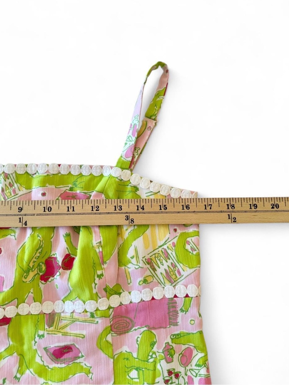Lilly Pulitzer Resort Pink & Lime Alligator Novelty Print Side Tie Mini Dress 10 - Picture 7 of 8